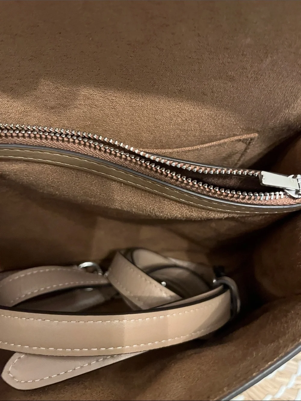 Coach Taupe Leather Top-Handle Satchel with Silver Hardware